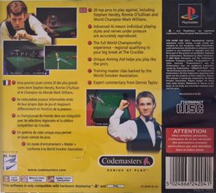 World Championship Snooker - Box - Back Image