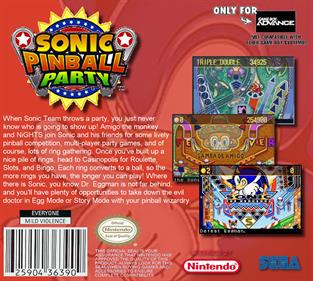 Sonic Pinball Party - Fanart - Box - Back