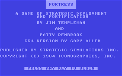 Fortress (Strategic Simulations) - Screenshot - Game Title Image