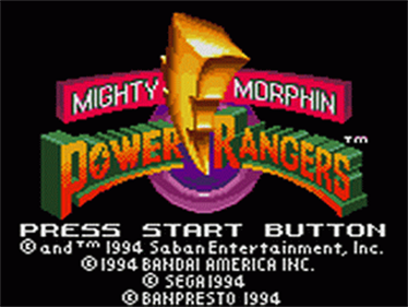 Mighty Morphin Power Rangers - Screenshot - Game Title Image