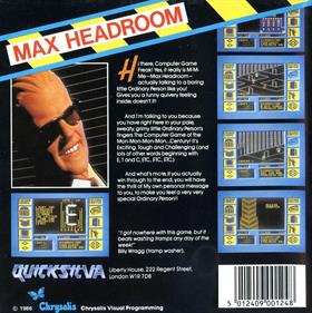 Max Headroom - Box - Back Image