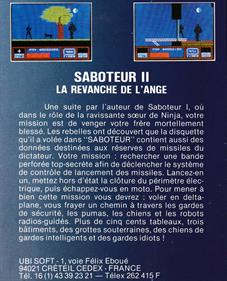Saboteur II: Avenging Angel - Fanart - Box - Back Image