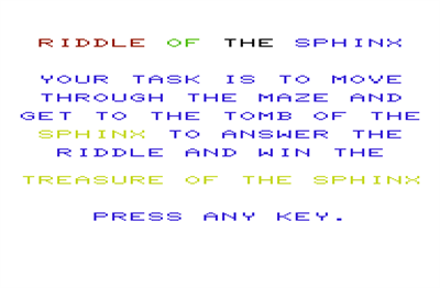 Riddle of the Sphinx - Screenshot - Game Title Image