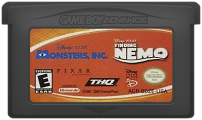 2 Games in 1: Monsters, Inc. / Finding Nemo - Cart - Front Image
