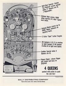 4 Queens - Advertisement Flyer - Back Image