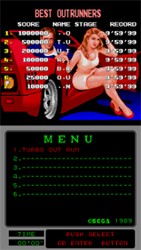 Turbo Outrun (Mega-Tech) - Screenshot - High Scores Image