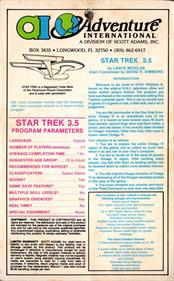 Star Trek 3.5 - Box - Back Image