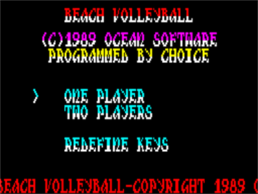 Beach Volley - Screenshot - Game Select Image