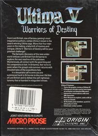 Ultima V: Warriors of Destiny - Box - Back Image