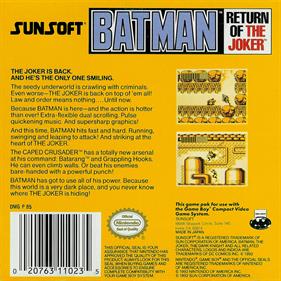 Batman: Return of the Joker - Box - Back Image