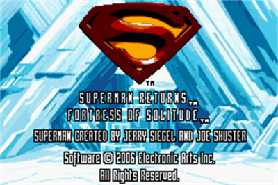 Superman Returns: Fortress of Solitude - Screenshot - Game Title Image