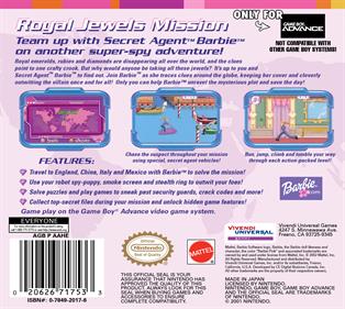 Secret Agent Barbie: Royal Jewels Mission - Box - Back Image