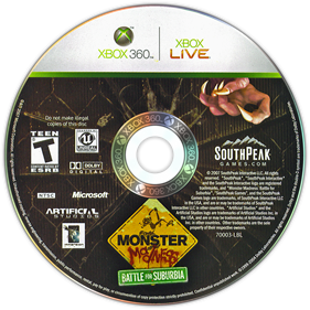 Monster Madness: Battle for Suburbia - Disc Image