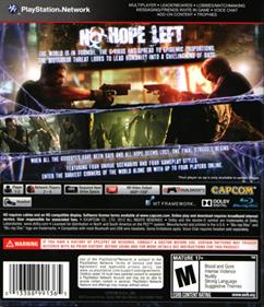 Resident Evil 6 - Box - Back Image