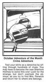 SoftSide Adventure of the Month 05: Crime Adventure
