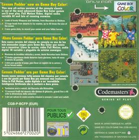 Cannon Fodder - Box - Back Image