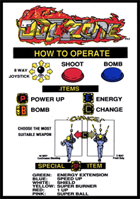 Out Zone - Arcade - Controls Information Image