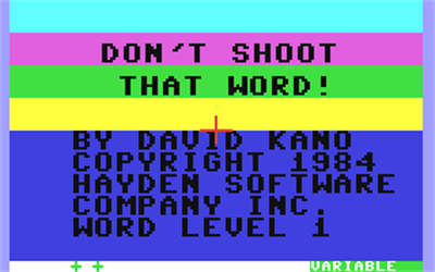 Don't Shoot That Word! - Screenshot - Game Title Image