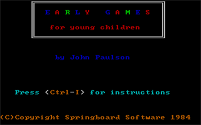 Early Games for Young Children - Screenshot - Game Title Image