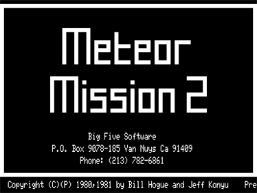Meteor Mission 2 - Screenshot - Game Title Image