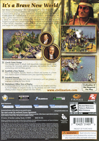 Sid Meier's Civilization IV: Colonization - Box - Back - Reconstructed Image
