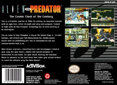 Alien vs Predator - Box - Back Image
