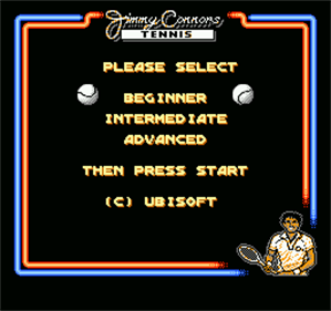 Jimmy Connors Tennis - Screenshot - Game Select Image