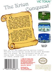 The Krion Conquest - Box - Back Image