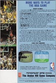 NBA 1986-1987 Season - Box - Back Image