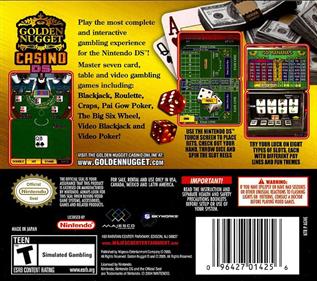 Golden Nugget Casino DS - Box - Back Image