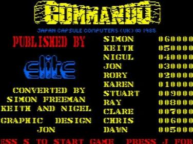 Commando - Screenshot - Game Title