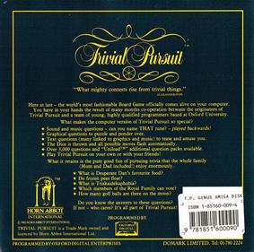 Trivial Pursuit: The Computer Game: Amiga-Genus Edition - Box - Back Image