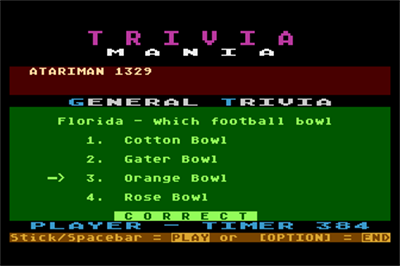 Trivia Mania - Screenshot - Gameplay Image