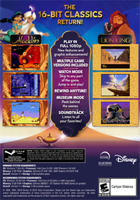 Disney Classic Games: Aladdin and The Lion King - Fanart - Box - Back Image