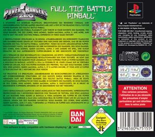 Power Rangers Zeo: Full Tilt Battle Pinball - Box - Back Image