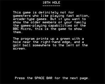 18th Hole - Screenshot - Game Title Image