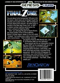 Final Zone - Box - Back Image