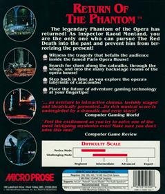 Return of the Phantom - Box - Back Image