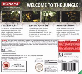 Metal Gear Solid 3D: Snake Eater - Box - Back Image