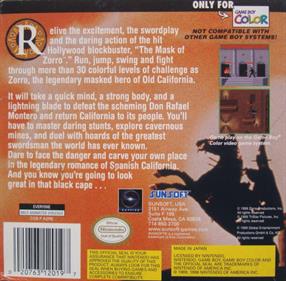 The Mask of Zorro - Box - Back Image