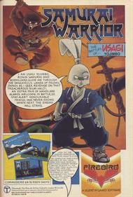 Samurai Warrior: The Battles of.... Usagi Yojimbo - Advertisement Flyer - Front Image