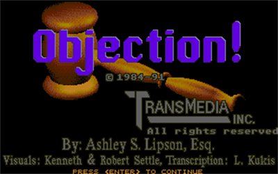 Objection! - Screenshot - Game Title Image