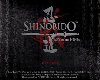 Shinobido: Way of the Ninja - Screenshot - Game Title Image