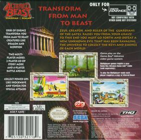 Altered Beast: Guardian of the Realms - Box - Back Image