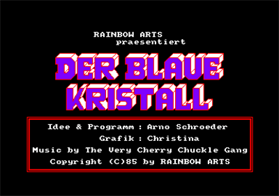 The Blue Crystal - Screenshot - Game Title Image