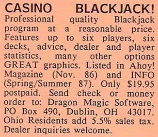 Casino Blackjack (Dragon Magic Software) - Advertisement Flyer - Front Image