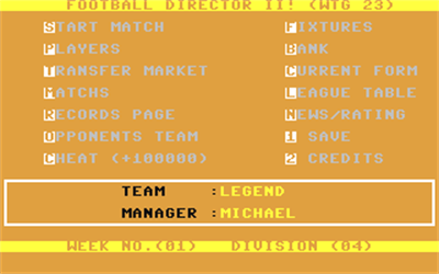 Football Director II - Screenshot - Gameplay Image