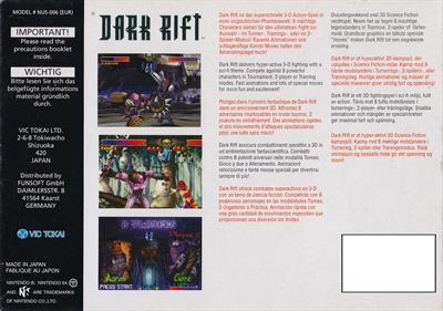Dark Rift - Box - Back Image