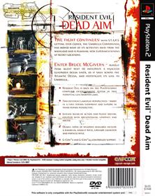 Resident Evil: Dead Aim - Box - Back Image