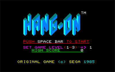 Hang-On - Screenshot - Game Title Image